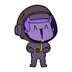 happy cartoon astronaut