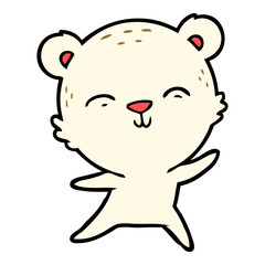 happy cartoon polar bear dancing