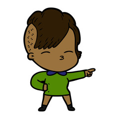 cartoon squinting girl