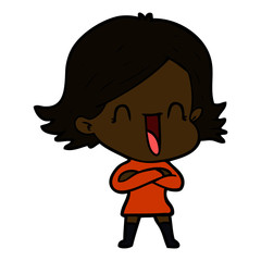 cartoon laughing woman