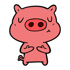 Obraz na płótnie Canvas cartoon content pig