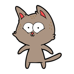 Obraz premium happy cartoon cat
