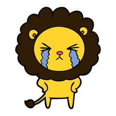 cartoon crying lion