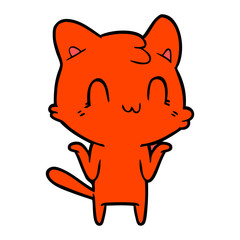 cartoon happy cat