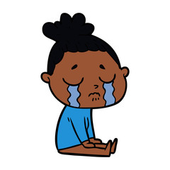 cartoon crying woman