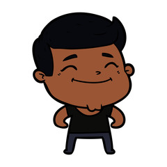 happy cartoon fashion man