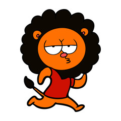 cartoon running lion