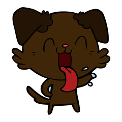 cartoon panting dog