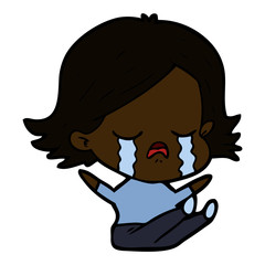 cartoon girl crying
