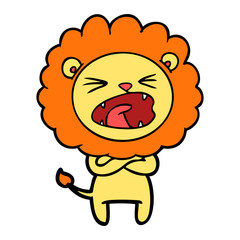 cartoon angry lion