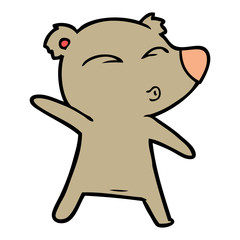 cartoon whistling bear