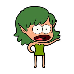 cartoon shocked elf girl