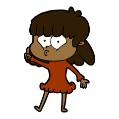 cartoon whistling girl