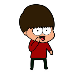 happy cartoon boy