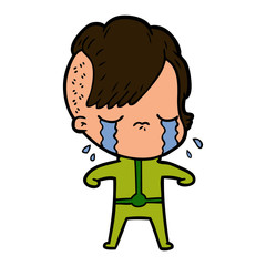 cartoon crying girl
