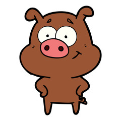 Obraz na płótnie Canvas happy cartoon pig