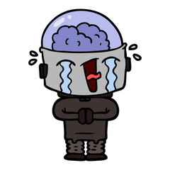 cartoon crying robot