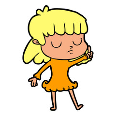 cartoon indifferent woman