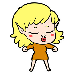 pretty cartoon elf girl