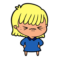 annoyed cartoon girl