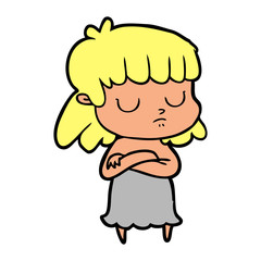 cartoon indifferent woman