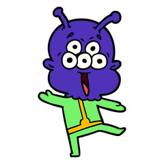 happy cartoon alien dancing