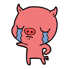 cartoon pig crying