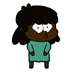 cartoon whistling girl