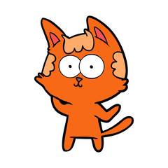 happy cartoon cat