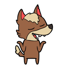 cartoon wolf laughing