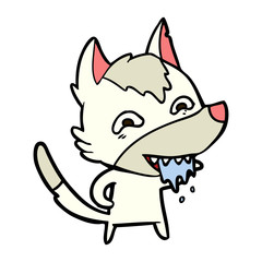 cartoon hungry wolf