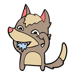 cartoon hungry wolf