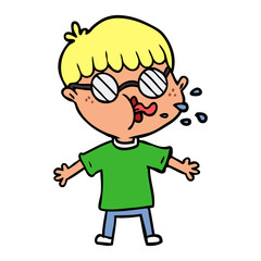 cartoon boy wearing spectacles