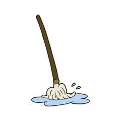 wet cartoon mop