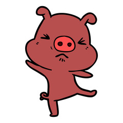cartoon furious pig