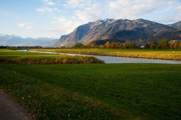 Valley and mountains near Koblach, Austria and Switzerland.