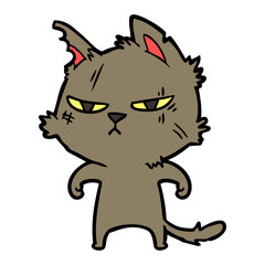 tough cartoon cat