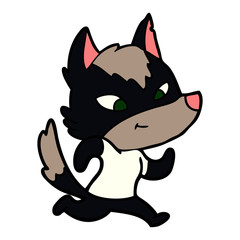 friendly cartoon wolf