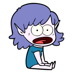 cartoon shocked elf girl