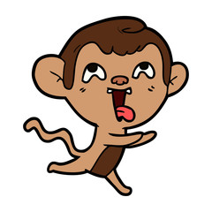 crazy cartoon monkey running