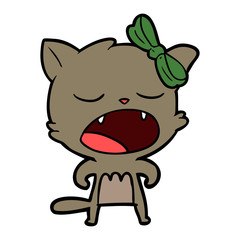 cartoon cat meowing