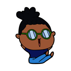cartoon woman wearing spectacles