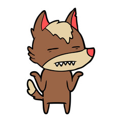 cartoon wolf showing teeth