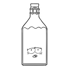 cartoon old milk bottle