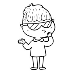 cartoon boy wearing sunglasses