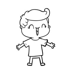 Obraz premium cartoon laughing boy