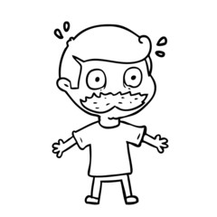 cartoon man with mustache shocked