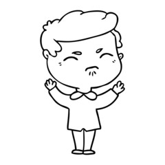 Fototapeta premium cartoon annoyed man