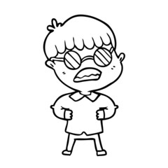 cartoon boy wearing spectacles