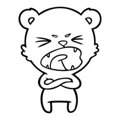 Obraz premium angry cartoon bear shouting